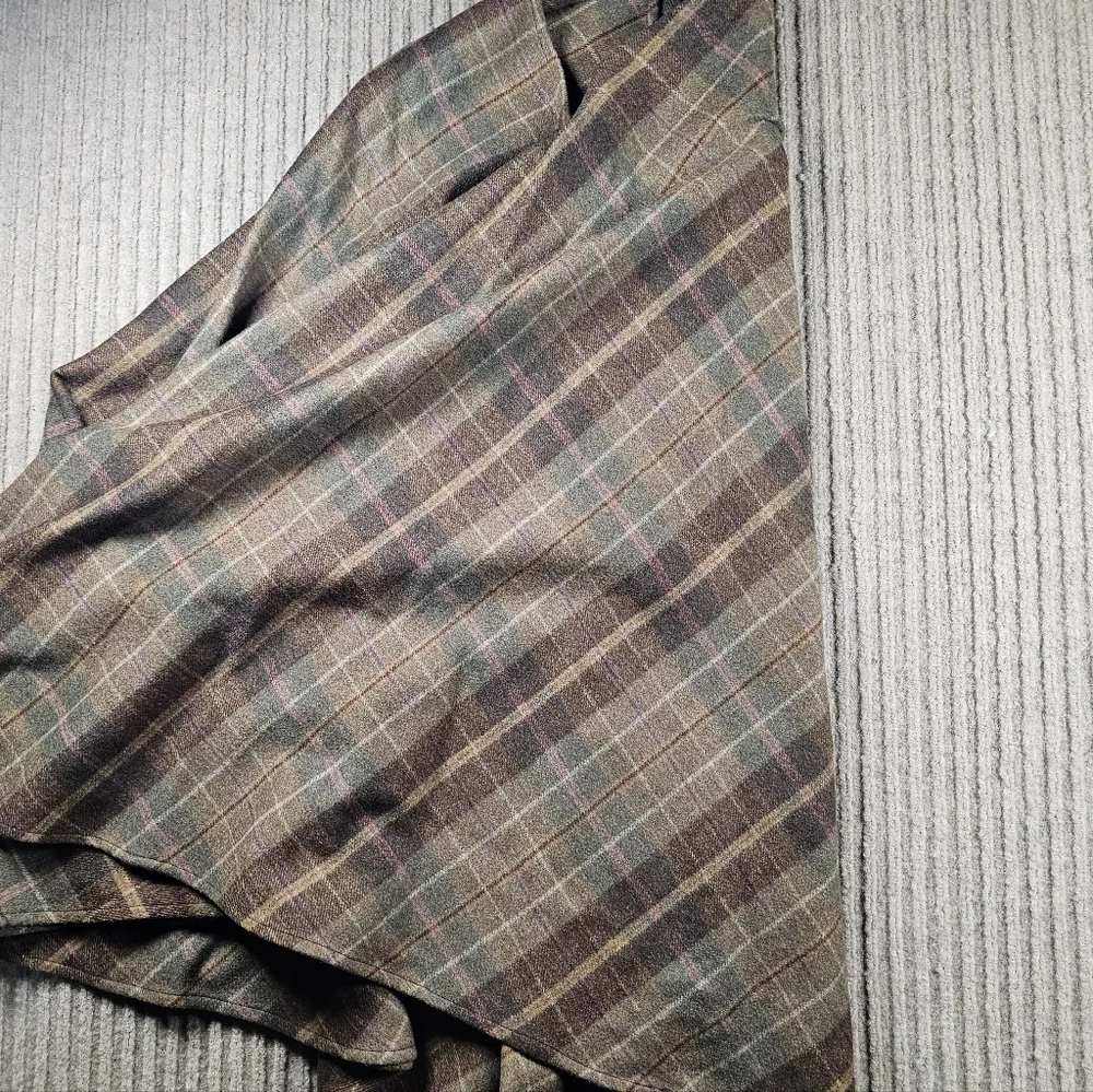 Lauren Ralph Lauren 100% Wool Poncho L/XL Tartan Plaid Cape Beautiful Old Money - Picture 6 of 10